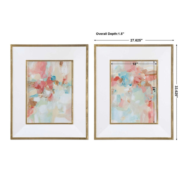 Uttermost A Touch Of Blush And Rosewood Fences Set of 2 Framed Prints