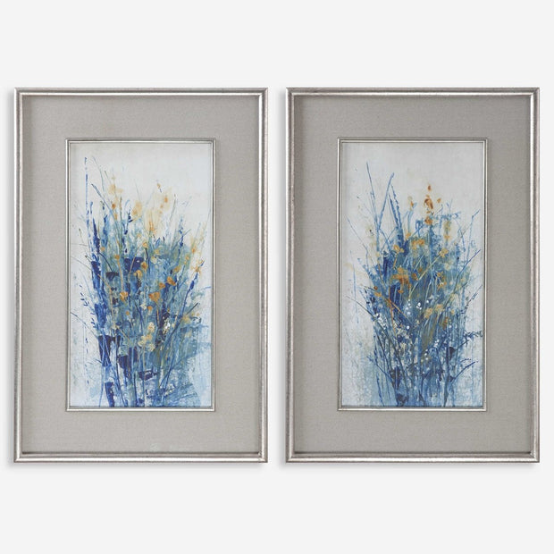 Uttermost Indigo Florals Set of 2 Framed Prints