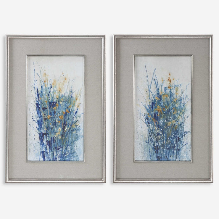 Uttermost Indigo Florals Set of 2 Framed Prints