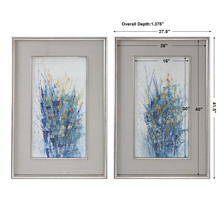Uttermost Indigo Florals Set of 2 Framed Prints