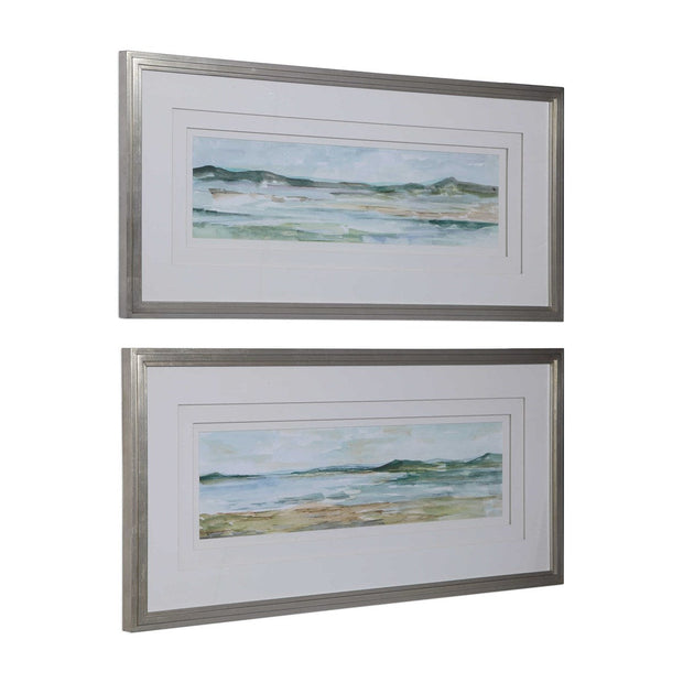 Uttermost Panoramic Seascape Set of 2 Framed Prints