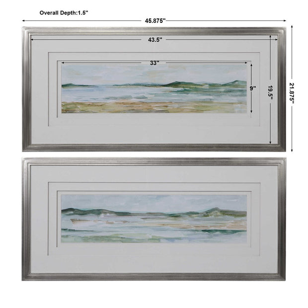 Uttermost Panoramic Seascape Set of 2 Framed Prints