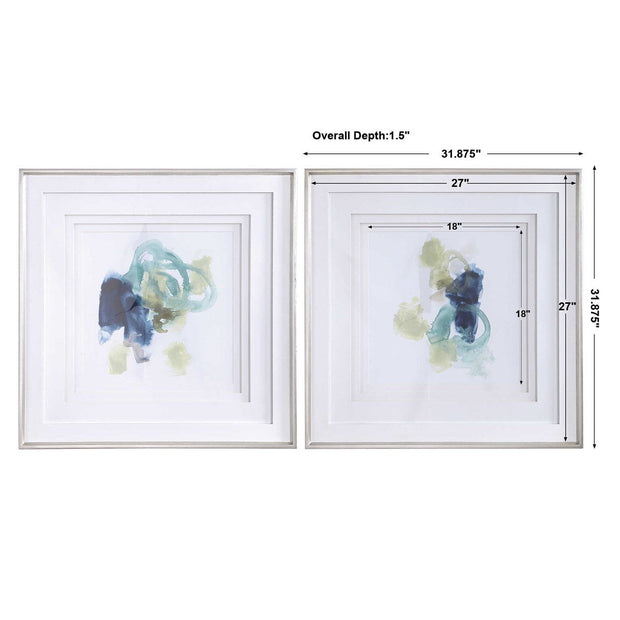 Uttermost Integral Motion Abstract Set of 2 Framed Prints