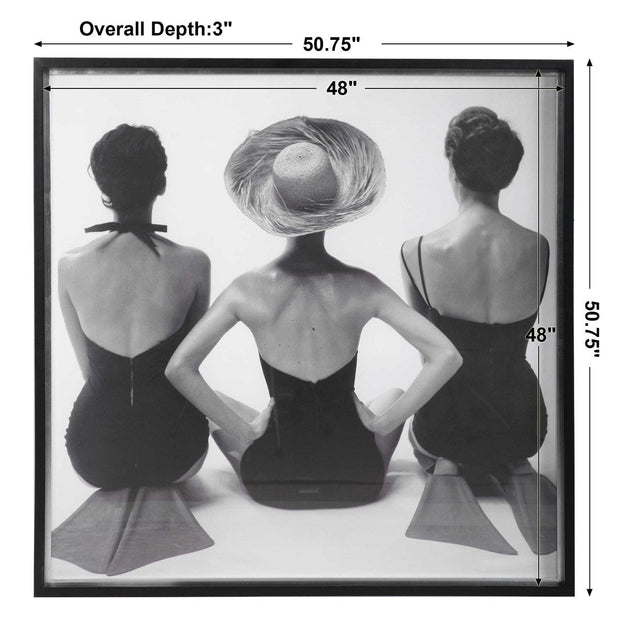 Uttermost Ladies' Swimwear1959 Black and White Framed Print