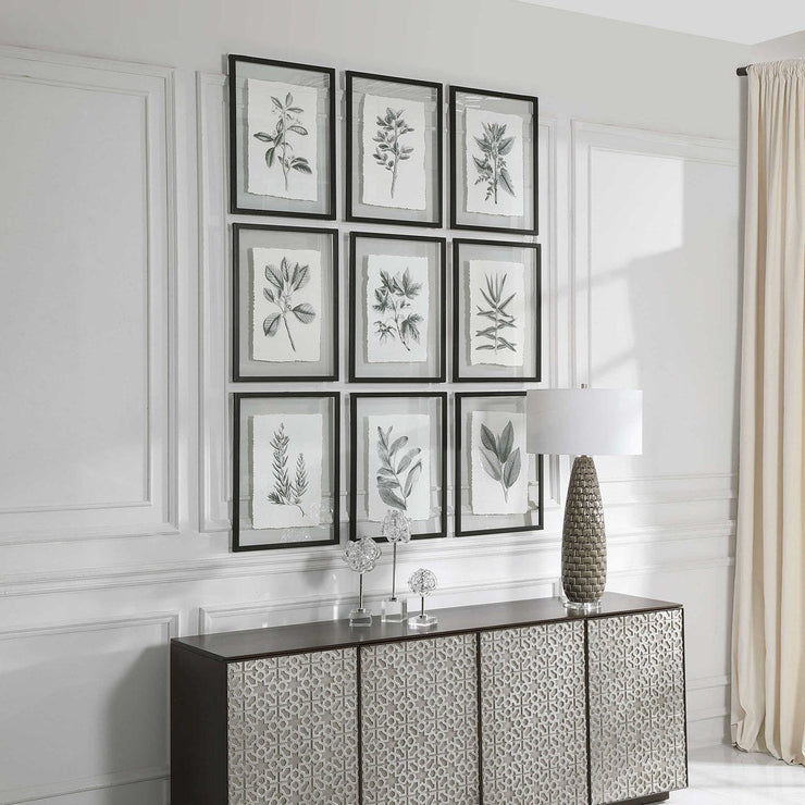 Uttermost Farmhouse Florals Set of 9 Framed Prints