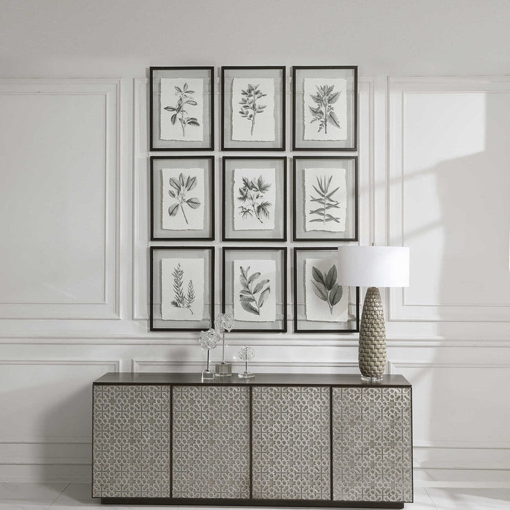 Uttermost Farmhouse Florals Set of 9 Framed Prints