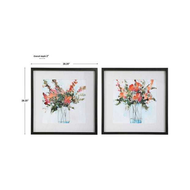 Uttermost Fresh Flowers Set of 2 Framed Prints