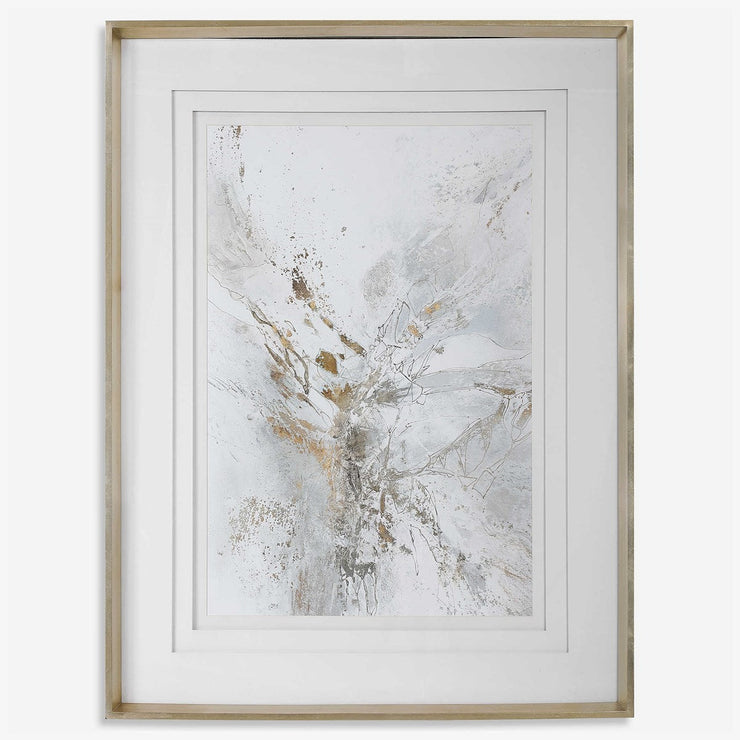 Uttermost Pathos Light Gray and White  Framed Print