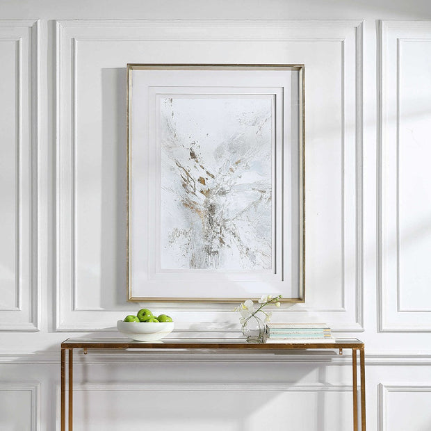 Uttermost Pathos Light Gray and White  Framed Print
