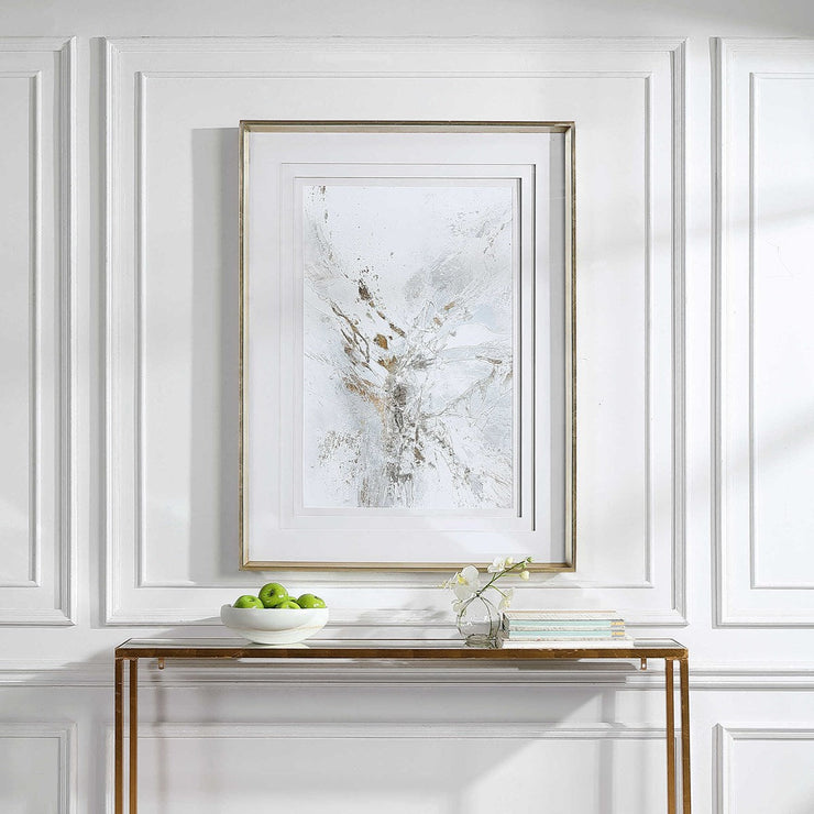 Uttermost Pathos Light Gray and White  Framed Print