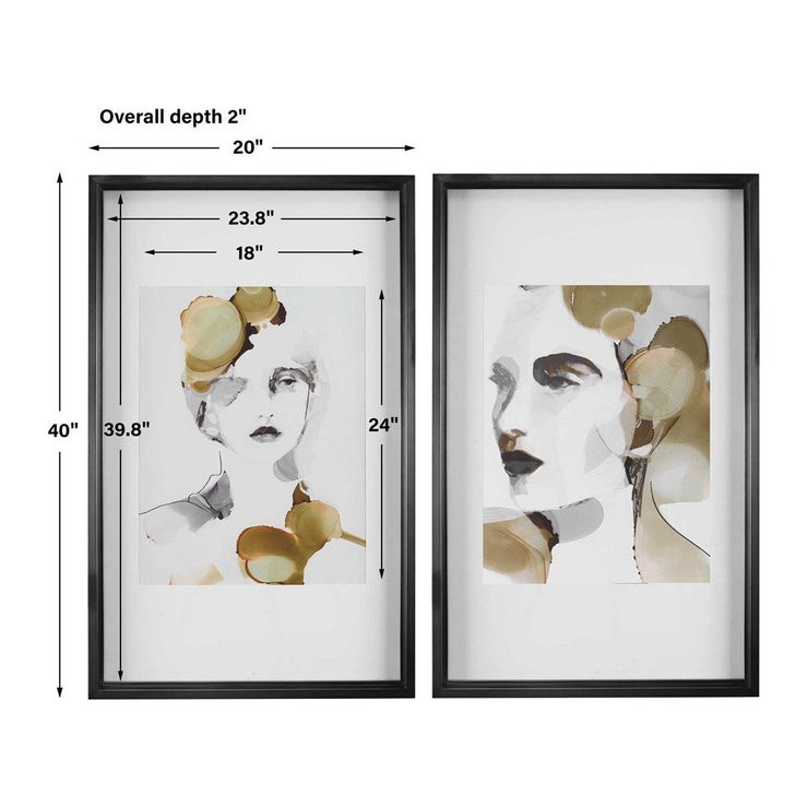Uttermost Organic Portrait Set of 2 Framed Prints