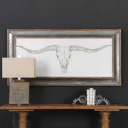 Uttermost Western Skull Mount Galvanized Tin Framed Print