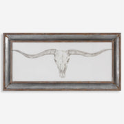 Uttermost Western Skull Mount Galvanized Tin Framed Print