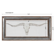 Uttermost Western Skull Mount Galvanized Tin Framed Print