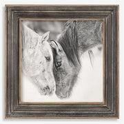 Uttermost Custom Black And White Horses Rustic Framed Print