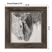 Uttermost Custom Black And White Horses Rustic Framed Print