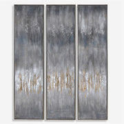 Uttermost Gray Showers Set of 3 Hand Painted Canvases