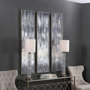 Uttermost Gray Showers Set of 3 Hand Painted Canvases
