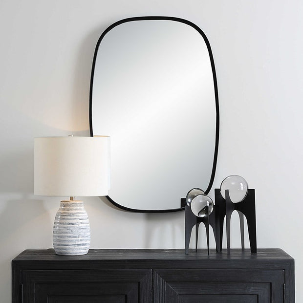 Casa Bella Living Satin Black Radius Corners Mirror