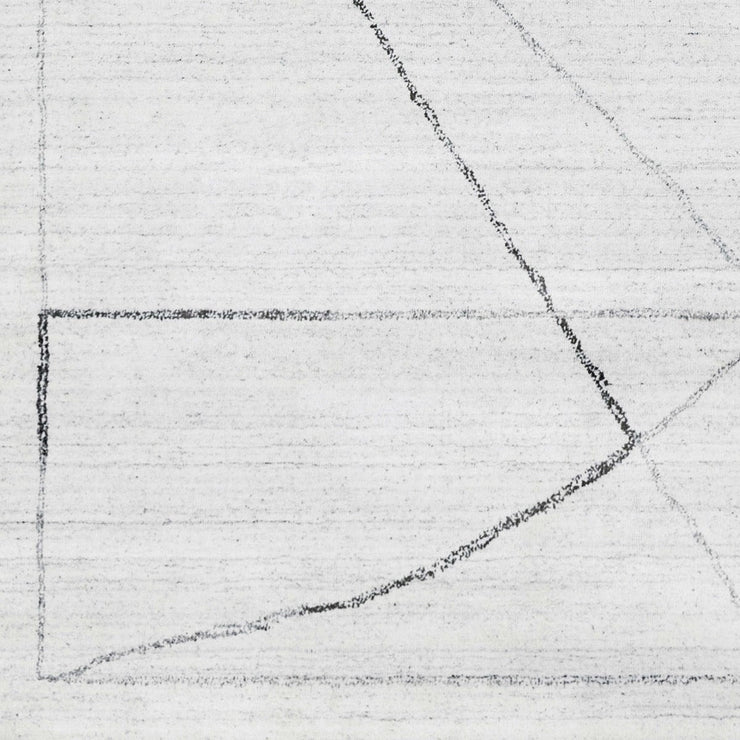 Uttermost Costilla Hand Knotted White, Charcoal and Black Contemporary Rug ~ 6' x 9'