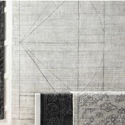 Uttermost Costilla Hand Knotted White, Charcoal and Black Contemporary Rug ~ 6' x 9'