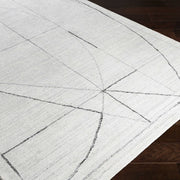 Uttermost Costilla Hand Knotted White, Charcoal and Black Contemporary Rug ~ 6' x 9'