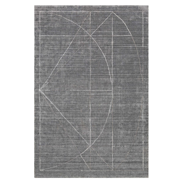 Uttermost Costilla Hand Knotted Gray, Charcoal and White Contemporary Rug ~  6' x 9'
