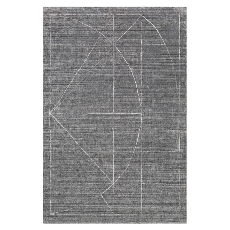 Uttermost Costilla Hand Knotted Gray, Charcoal and White Contemporary Rug ~ 8' x 10'