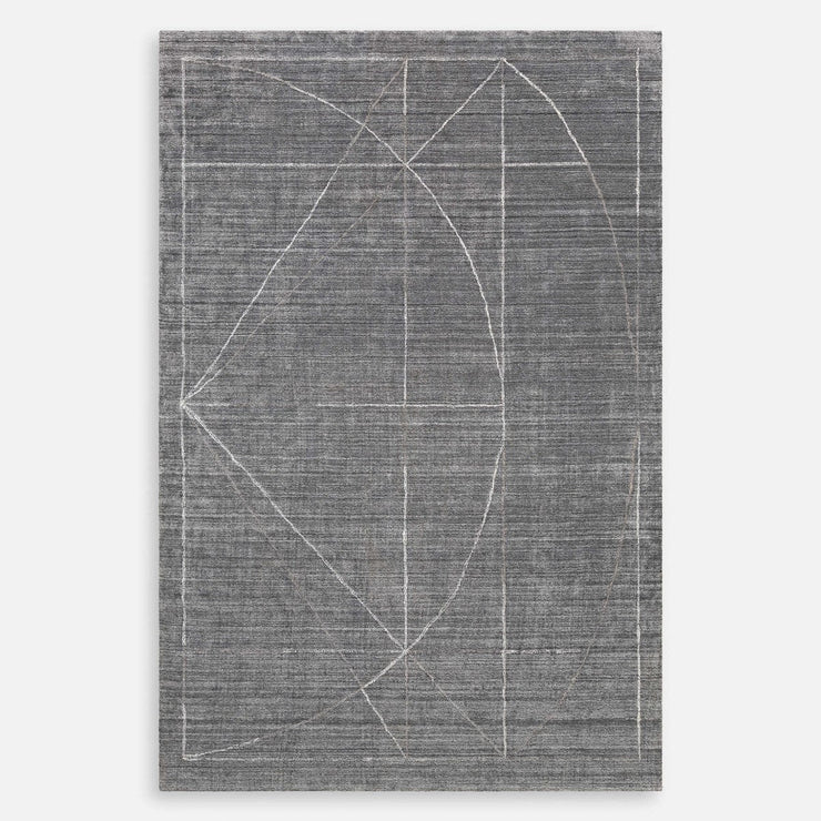 Uttermost Costilla Hand Knotted Gray, Charcoal and White Contemporary Rug ~ 8' x 10'