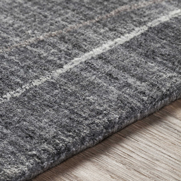 Uttermost Costilla Hand Knotted Gray, Charcoal and White Contemporary Rug ~  6' x 9'