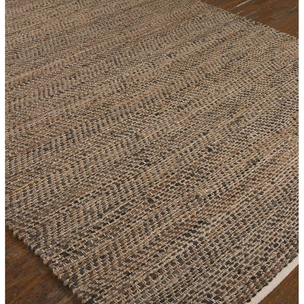 Uttermost Tobais Hand Woven Leather and Natural Hemp Rug ~  8' x 10'