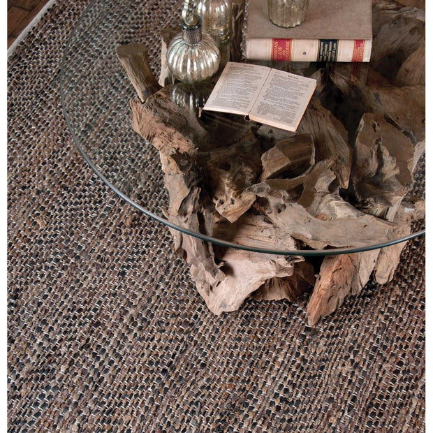 Uttermost Tobais Hand Woven Leather and Natural Hemp Rug ~  8' x 10'