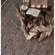 Uttermost Tobais Hand Woven Leather and Natural Hemp Rug ~ 5' x 8'