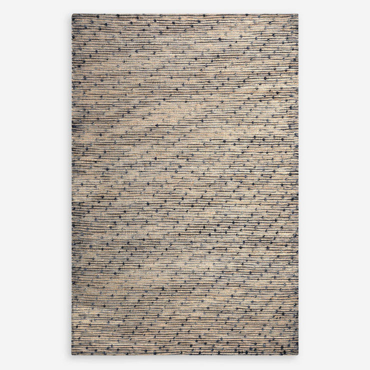 Uttermost Imara Hand Woven Natural Hemp and Navy Wool Rug ~ 5' x 8'