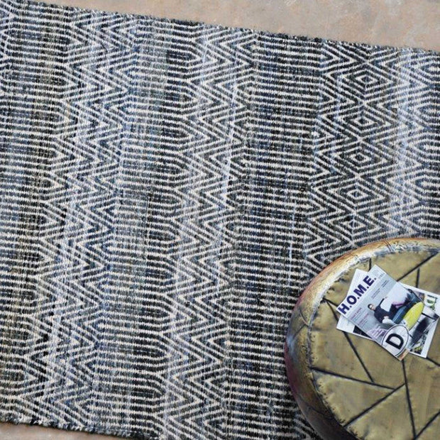Uttermost Bolivia Hand Woven Natural Wool Blue Denim Rug ~ 5 x 8