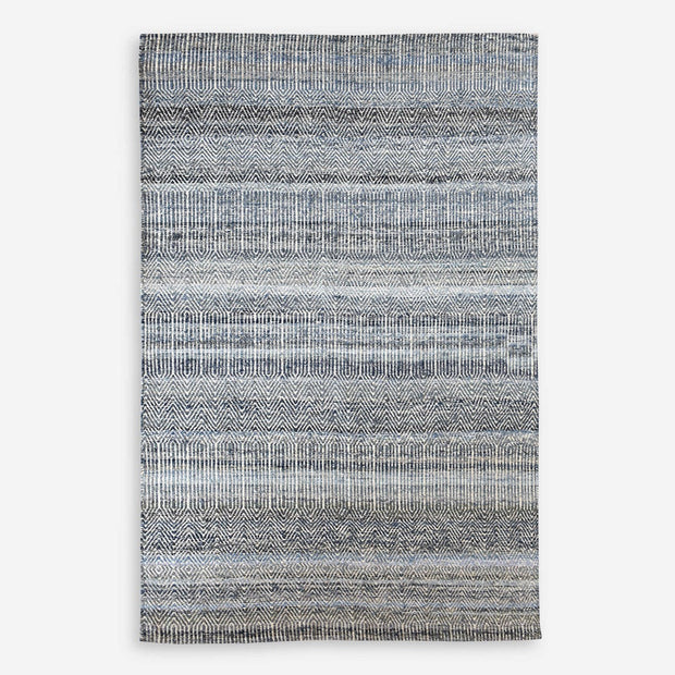 Uttermost Bolivia Hand Woven Natural Wool Blue Denim Rug ~ 5 x 8
