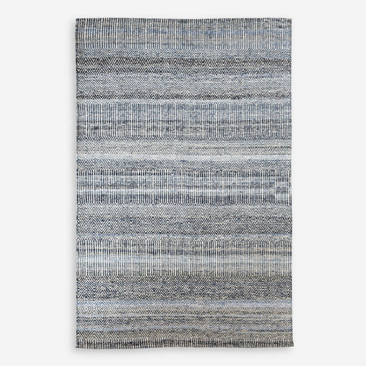 Uttermost Bolivia Hand Woven Natural Wool Blue Denim Rug ~ 8 x 10