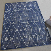 Uttermost Fressia Hand Woven Indigo Blue Wool Rug ~ 8' x 10'