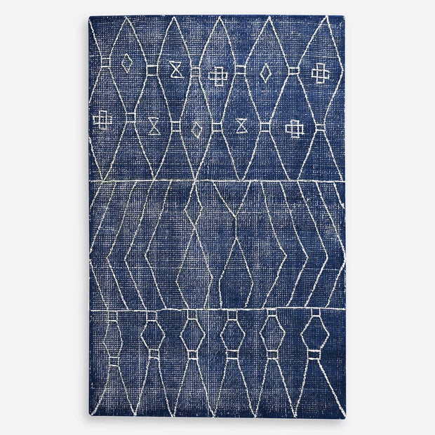 Uttermost Fressia Hand Woven Indigo Blue Wool Rug ~ 8' x 10'