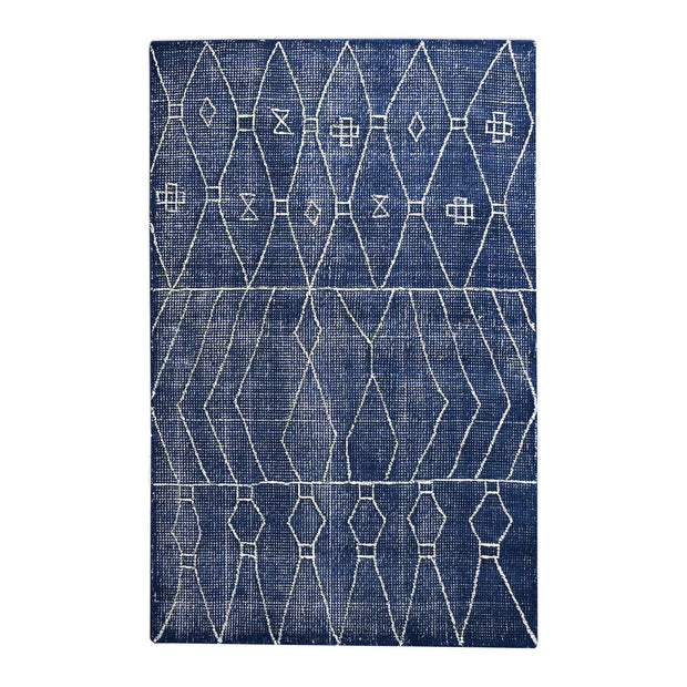 Uttermost Fressia Hand Woven Indigo Blue Wool Rug ~ 5' x 8'