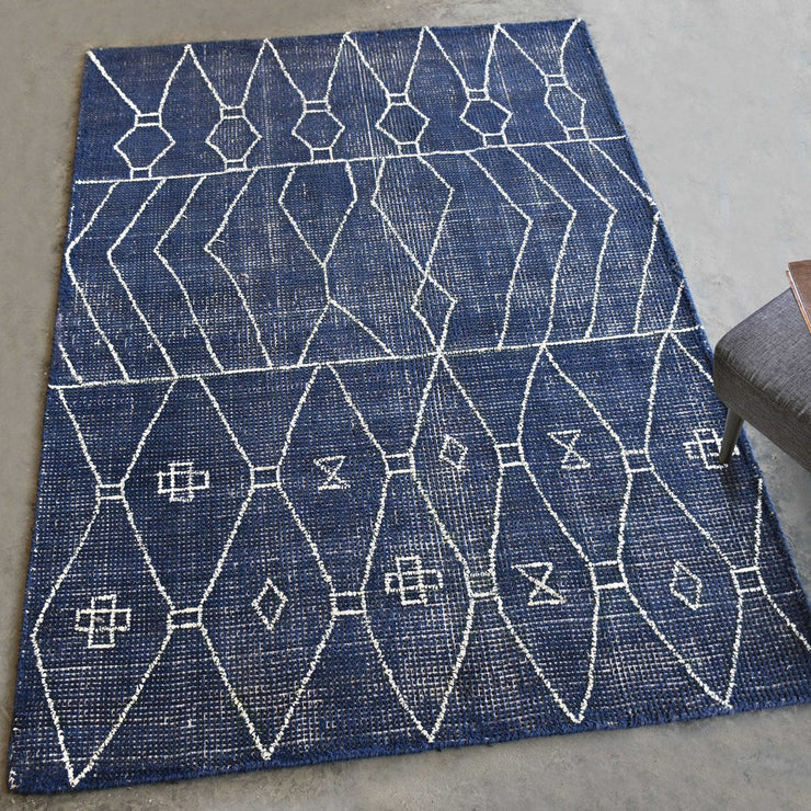 Uttermost Fressia Hand Woven Indigo Blue Wool Rug ~ 8' x 10'