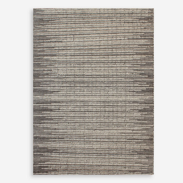 Uttermost Salida Hand Woven Gray and Ivory Wool Rug ~ 6' x 9'