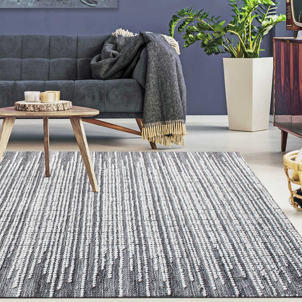 Uttermost Salida Hand Woven Gray and Ivory Wool Rug ~ 6' x 9'