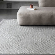 Uttermost Aledo Hand Woven Ivory Raised Geometric Pattern Rug ~ 6 x 9