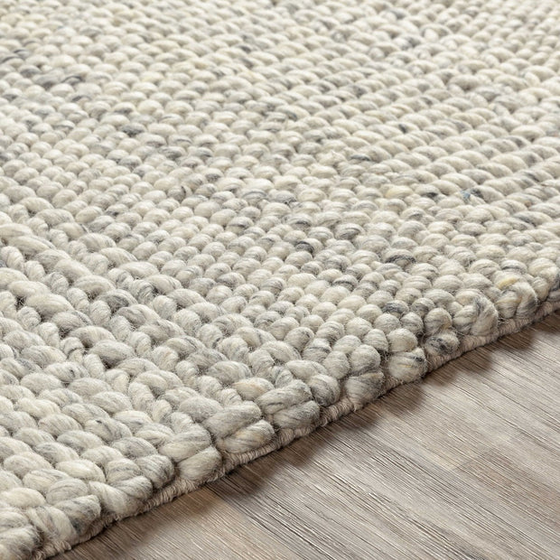 Uttermost Clifton Hand Woven Gray and Ivory Wool Rug ~  5' x 8'