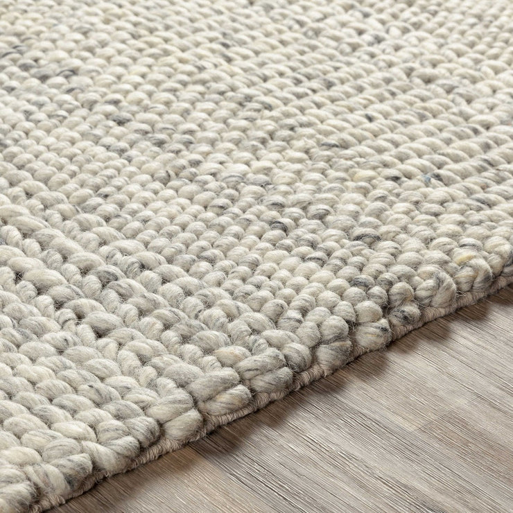 Uttermost Clifton Hand Woven Gray and Ivory Wool Rug ~  5' x 8'