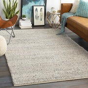 Uttermost Clifton Hand Woven Gray and Ivory Wool Rug ~  5' x 8'