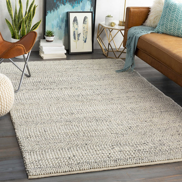 Uttermost Clifton Hand Woven Gray and Ivory Wool Rug ~ 10' x 14'