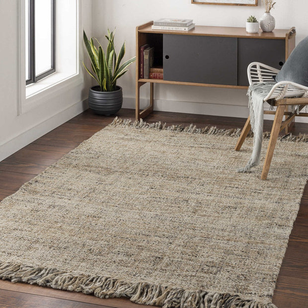 Uttermost Dumont Hand Woven Jute and Wool Tan, Gray & Charcoal Rug  ~ 8'10" x 12'
