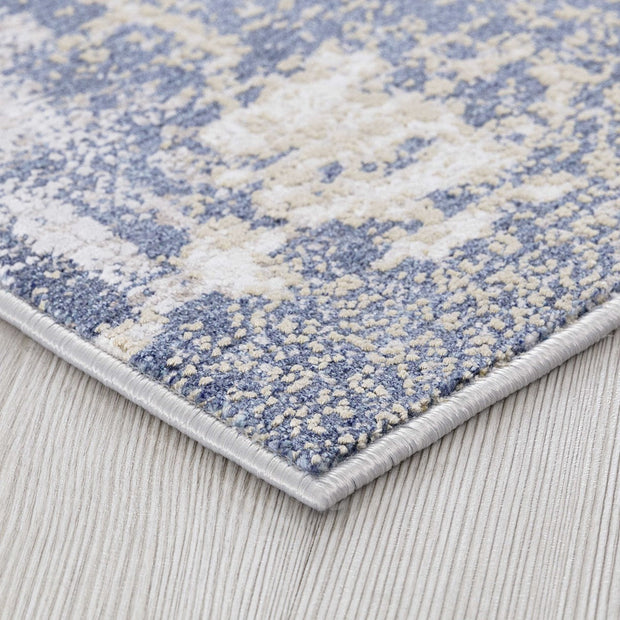 Uttermost Hamida Indigo Blue, Light Gray and Beige Modern Abstract Rug ~ 8' x 11'